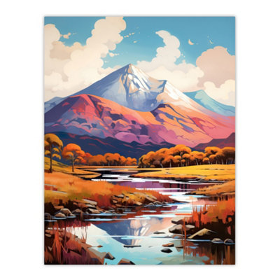 Artery8 Unframed Wall Art Ben Nevis And Glen Nevis Scotland Landscape Painting Tranquil Scene12X16 Inch from B&Q