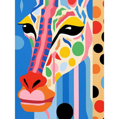 Artery8 Unframed Wall Art I Woke Up Like This Giraffe Henri Matisse Style Artwork Vibrant Abstract Portrait - 12X16 Inch
