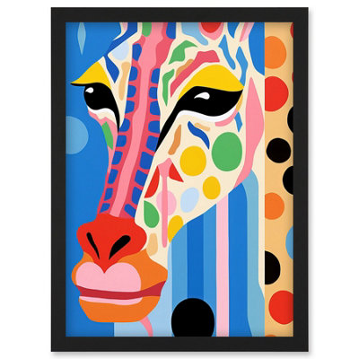 Artery8 I Woke Up Like This Giraffe Henri Matisse Style Artwork Vibrant Abstract Portrait Wall Art PrintA4 Size from B&Q
