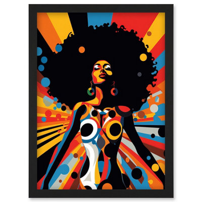 B&Q -  Afro Caribbean Woman Colour Modern Strong Matriarch Bright Bold Colourful Wall Art PrintA4 Size