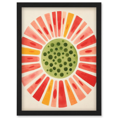 B&Q -  Abstract Watermelon Kitchen Artwork Bright Colourful Pastel Pigments Wall Art PrintA4 Size