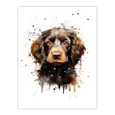 Artery8 Unframed Wall Art Cockapoo Lovers Gift Watercolour Pet Portrait Painting12X16 Inch from B&Q