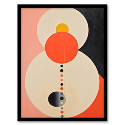 Wee Blue Coo Tangerine Abstract Dream Orbs Orange Pink Oil Painting Wall Art PrintA4 Size from B&Q