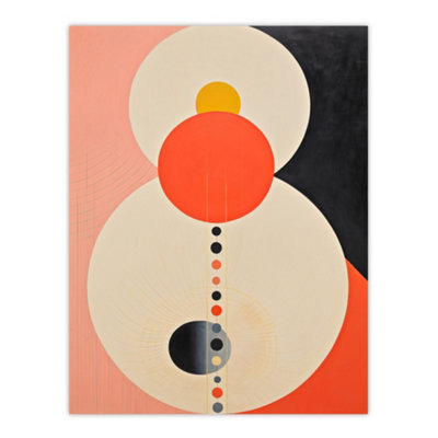 Wee Blue Coo Unframed Wall Art Tangerine Abstract Dream Orbs Orange Pink Painting12X16 Inch from B&Q