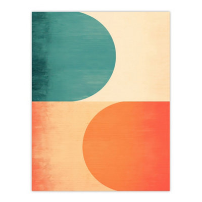Wee Blue Coo Unframed Wall Art Teal Swipe Left Orange Swipe Right Abstract Cold And Hot Match Painting12X16 Inch from B&Q