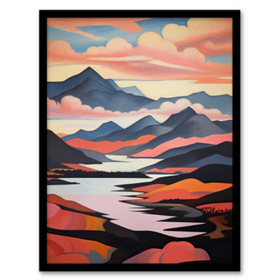 Wee Blue Coo Cairngorms Loch Lee October Scotland Living Room Wall Art PrintA4 Size from B&Q