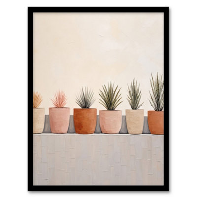 Wee Blue Coo Growing Plants Neutral House Plants Calm Living Room Wall Art PrintA4 Size from B&Q
