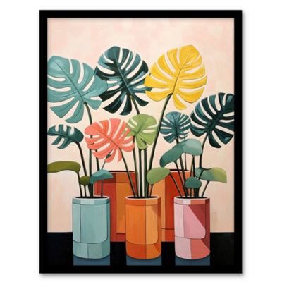 Wee Blue Coo Monstera Fanfare House Plant Nursery Living Room Wall Art PrintA4 Size from B&Q