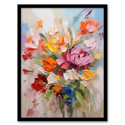 Wee Blue Coo Wildflower Bright Floral Living Room Wall Art PrintA4 Size from B&Q
