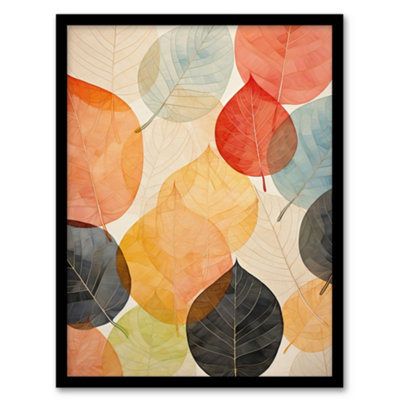 B&Q -  Framed Wall Art Bittersweet October Autumnal Leaves Living Room12X16 Inch