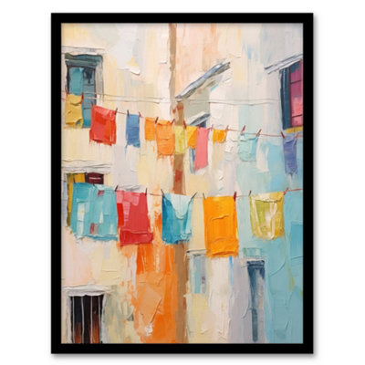 Wee Blue Coo Framed Wall Art Every Day Is Laundry Day Multicoloured Living Room12X16 Inch from B&Q
