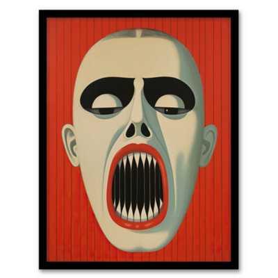 Wee Blue Coo Framed Wall Art Nightmare Gothic Horror Red Monochrome Living Room12X16 Inch from B&Q