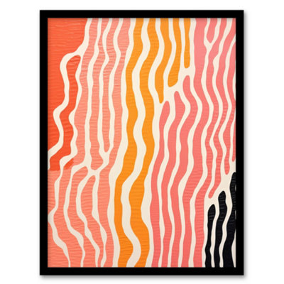 B&Q -  Framed Wall Art The Sand After The Sea Abstract 1 Warm Living Room12X16 Inch