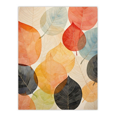 B&Q -  Unframed Wall Art Bittersweet October Autumnal Leaves Living Room12X16 Inch