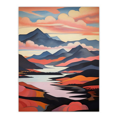 Wee Blue Coo Unframed Wall Art Cairngorms Loch Lee October Scotland Living Room12X16 Inch from B&Q