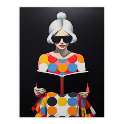 Wee Blue Coo Unframed Wall Art Creative Scholar Book Lovers Fun Bright Living Room12X16 Inch from B&Q