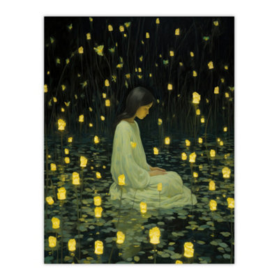 B&Q -  Unframed Wall Art Diwali At Dusk Whimsical Portrait Living Room12X16 Inch