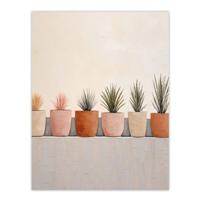 Wee Blue Coo Unframed Wall Art Growing Plants Neutral House Plants Calm Living Room12X16 Inch from B&Q