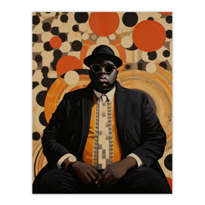 B&Q -  Unframed Wall Art Big Hypnosis Circles Hip Hop Music Portrait Living Room12X16 Inch