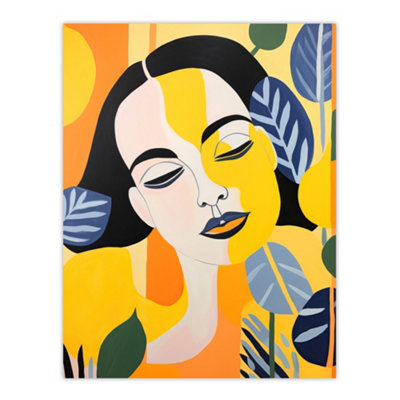 Wee Blue Coo Unframed Wall Art I Dream In Yellow Bright Women Fun Bold Living Room12X16 Inch from B&Q