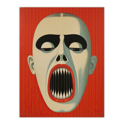 Wee Blue Coo Unframed Wall Art Nightmare Gothic Horror Red Monochrome Living Room12X16 Inch from B&Q