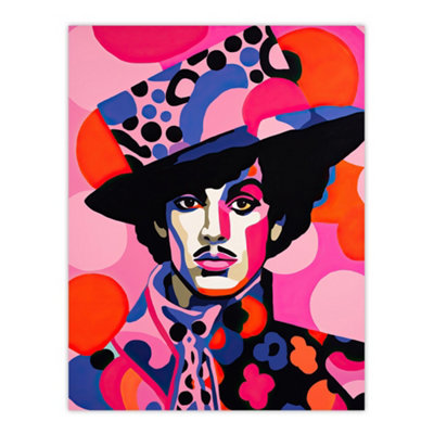 Wee Blue Coo Unframed Wall Art The Artist Bright Portrait Pop Music Icon Living Room12X16 Inch from B&Q