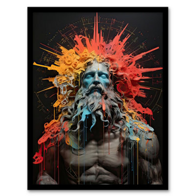 Artery8 Zeus God Of Thunder Greek Mythology Conceptual Artwork Wall Art PrintA4 Size from B&Q