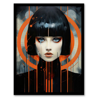 Artery8 Blade Runner Style Bullseye Woman Futuristic Portrait Wall Art PrintA4 Size from B&Q
