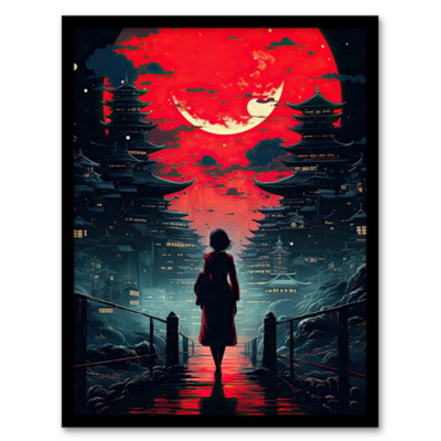 Artery8 Tokyo Midnight Cyberpunk Conceptual Cityscape Picture Wall Art PrintA4 Size from B&Q