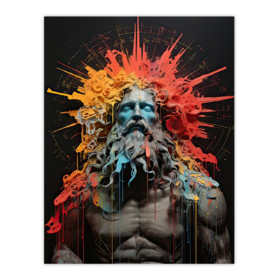 Artery8 Unframed Wall Art Zeus God Of Thunder Greek Mythology Conceptual12X16 Inch from B&Q