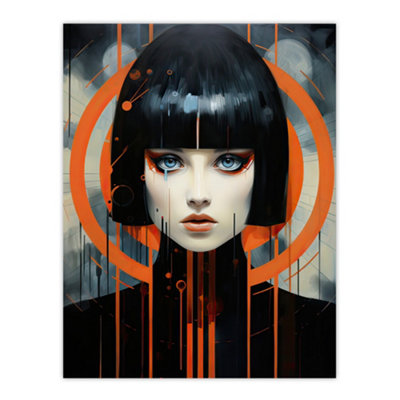 Artery8 Unframed Wall Art Blade Runner Style Bullseye Woman Futuristic Portrait12X16 Inch from B&Q