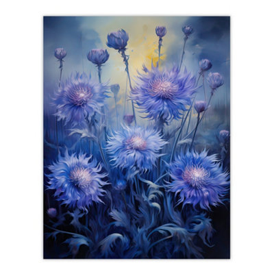 Artery8 Unframed Wall Art Ethereal Cornflower Meadow In Blue And Purple Picture12X16 Inch from B&Q