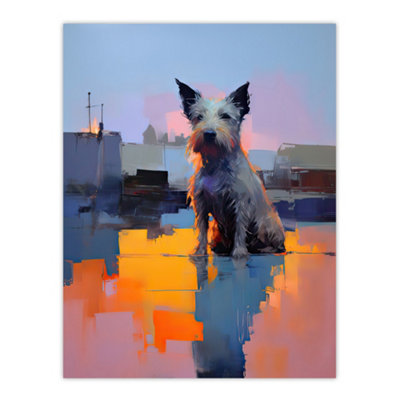 Artery8 Unframed Wall Art Waiting For His Master Terrier Dog Portrait Picture12X16 Inch from B&Q