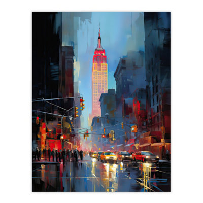 Artery8 Unframed Wall Art Empire State Nyc New York Cityscape At Sunset Picture12X16 Inch from B&Q