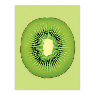 Artery8 Unframed Wall Art Kiwi Fruit Slice Bright Graphic Kitchen Picture12X16 Inch from B&Q