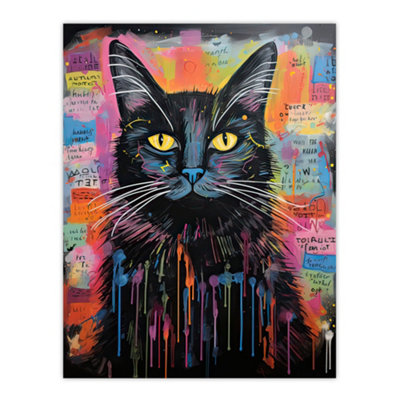 Artery8 Unframed Wall Art Therapy Cat Therapist Whimsical Pet Portrait Picture12X16 Inch from B&Q