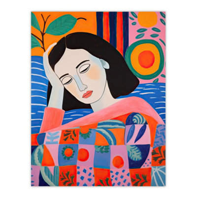 Artery8 Unframed Wall Art Dreaming Of The Mediterranean Abstract Portrait Picture12X16 Inch from B&Q