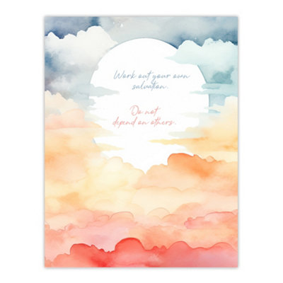 Artery8 Unframed Wall Art Your Own Salvation Buddhist Mindfulness Quote Sun Clouds12X16 Inch from B&Q