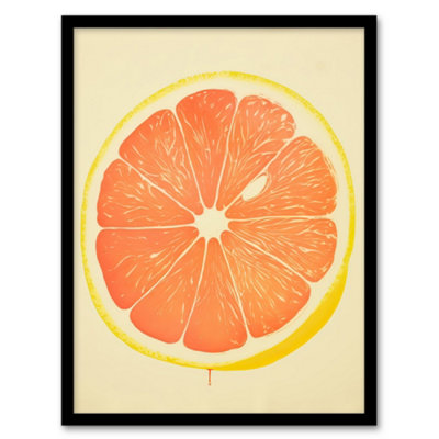 Artery8 Juicy Sliced Orange Bright Fruit Citrus Minimalist Kitchen Wall Art PrintA4 Size from B&Q
