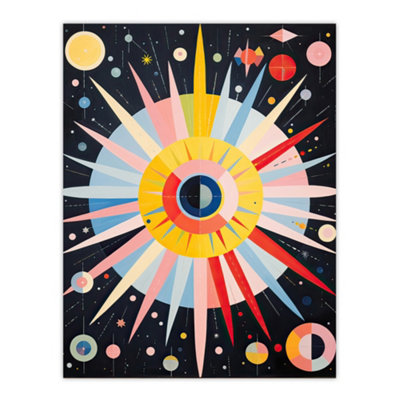Artery8 Unframed Wall Art Celestial Navigation Hilma Af Klint Style Abstract Painting Planetary Cartography12X16 Inch from B&Q