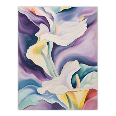 Artery8 Unframed Wall Art Abstract Calla Lily Flowers Watercolour Painting12X16 Inch from B&Q