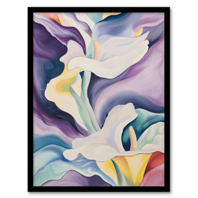 Artery8 Abstract Calla Lily Flowers Watercolour Painting Poster Wall Art PrintA4 Size from B&Q