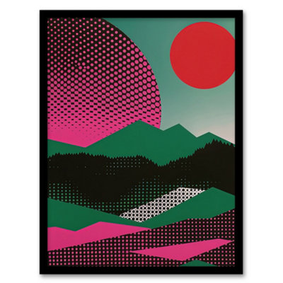 Artery8 Abstract Polka Dot Pattern Landscape Pop Poster Wall Art PrintA4 Size from B&Q