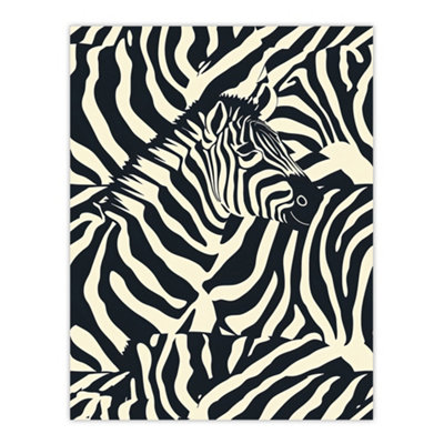 Artery8 Unframed Wall Art Zebra In Stripes Animal Pattern12X16 Inch from B&Q