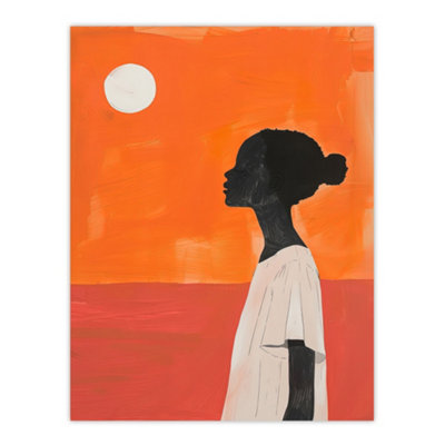 Artery8 Unframed Wall Art Desert Sunset African Bold Painting Ochre Africa12X16 Inch from B&Q