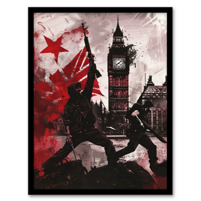 Artery8 Uk Anarchy Big Ben Tower London Painting Wall Art PrintA4 Size from B&Q