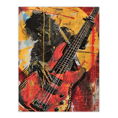Artery8 Unframed Wall Art Guitar Player Musician Gig Abstract Painting12X16 Inch from B&Q