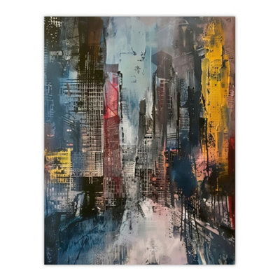 Artery8 Unframed Wall Art Abstract City Street Cityscape Painting12X16 Inch from B&Q