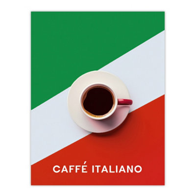 Artery8 Unframed Wall Art Italian Coffee Cup Aerial View Advert Design12X16 Inch from B&Q