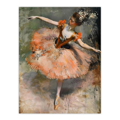 Artery8 Unframed Wall Art Ballerina Arabesque Pose Edgar Degas Inspired12X16 Inch from B&Q